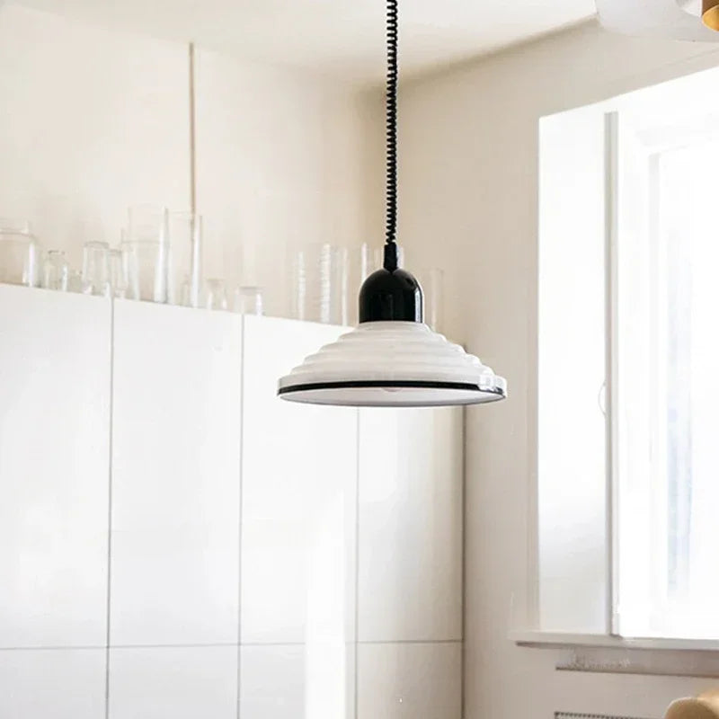 lustre en verre nordique avec éclairage led vintage - vue 4 sur 7