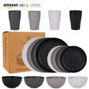 Service table paille ble naturelle sets incassables camping