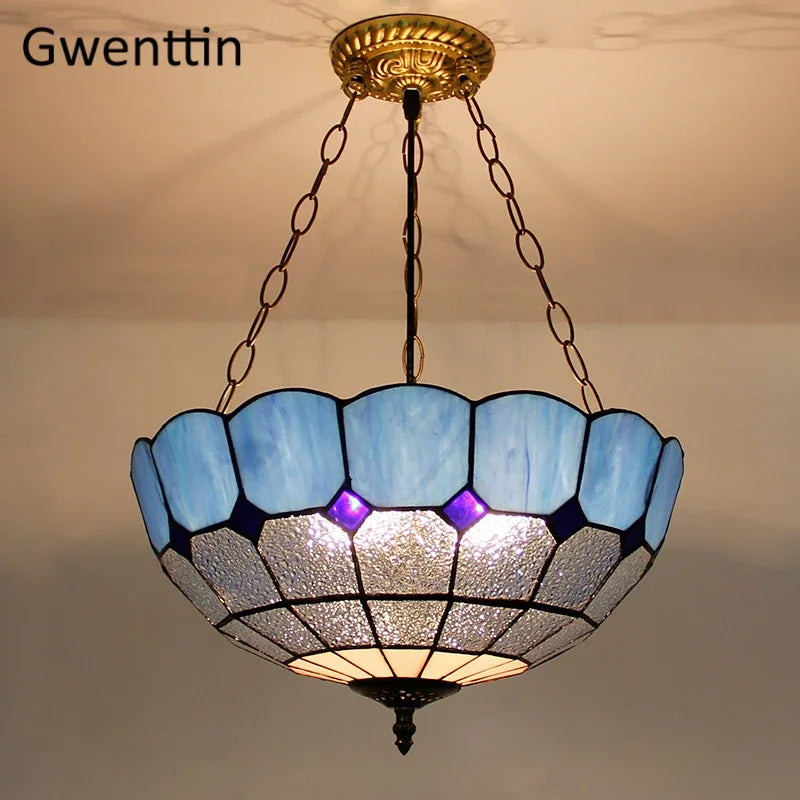 Pendelleuchte aus Buntglas im Tiffany-Stil für Ihre Inneneinrichtung - vue 4 sur 26
