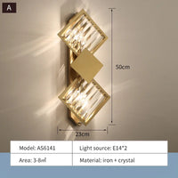 applique murale en cristal lumière de luxe