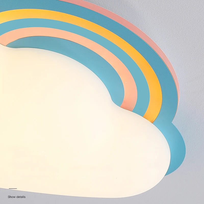Deckenleuchte Wolke Regenbogen für Kinderzimmer kreative Dekoration - vue 5 sur 7