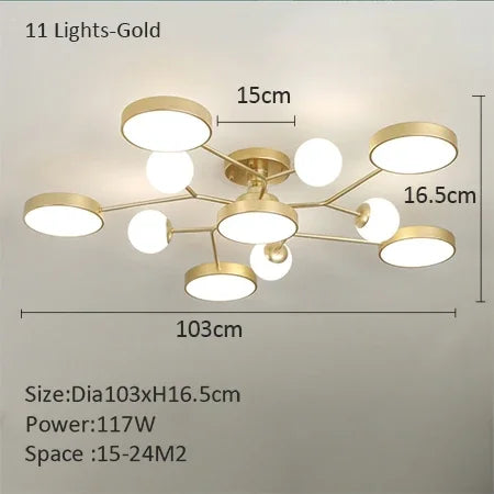 lustre led créatif pour éclairage intérieur moderne - vue 10 sur 18