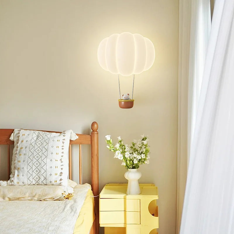 applique murale romantique forme ballon air chaud lampe décorative intérieure - vue 6 sur 8