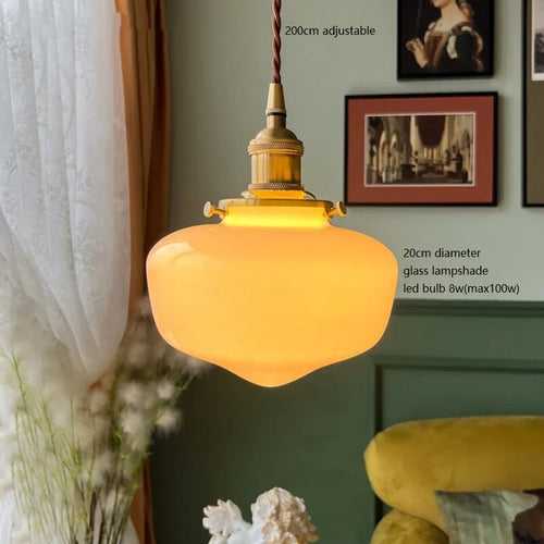LED-Pendelleuchte aus milchweißem Glas - vue 10 sur 30