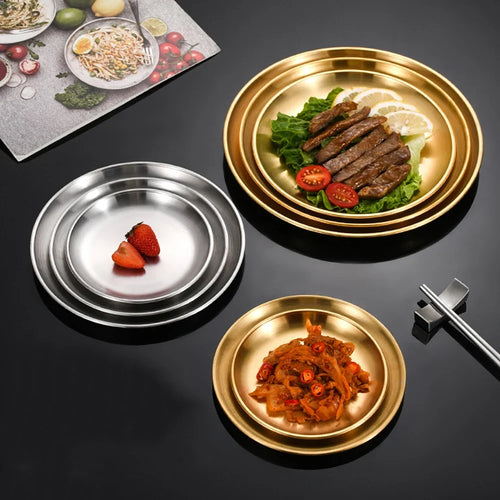 Ensemble 6 assiettes inox pour barbecue cuisine