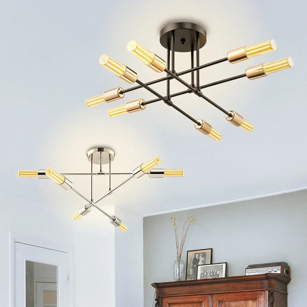 lustre moderne spoutnik semi encastré galvanoplastie style nordique - vue 6 sur 13