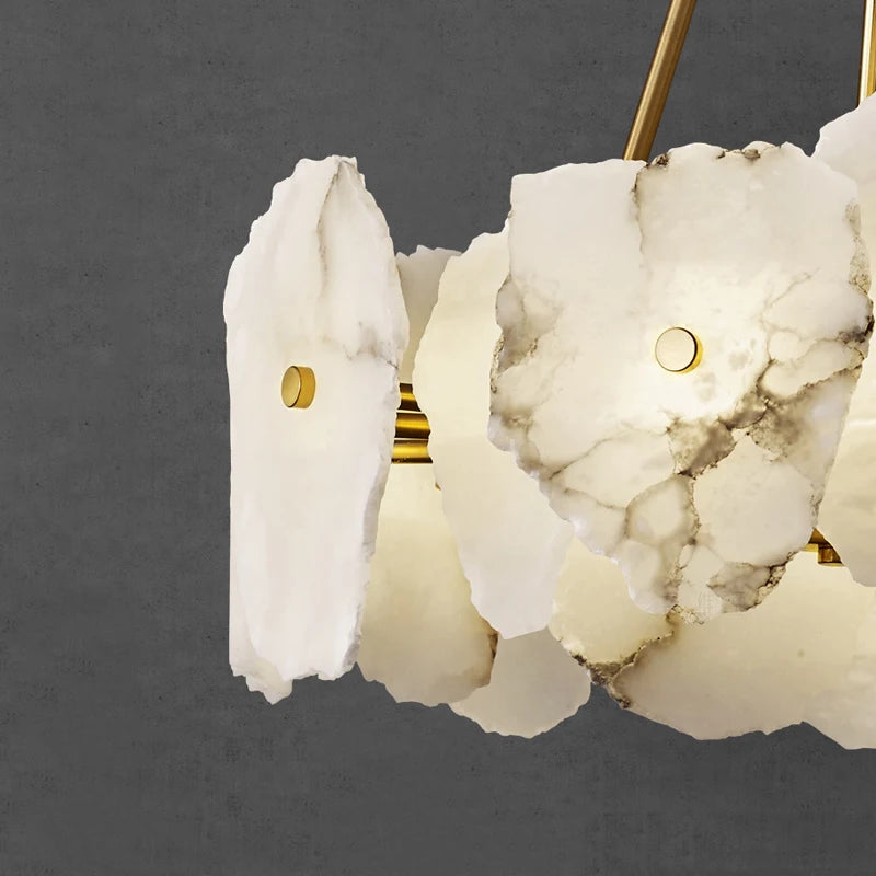 lustre de luxe en marbre naturel led pour restaurant et bar - vue 6 sur 6