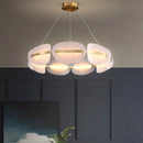 lustre nordique led en acrylique avec design de pétale