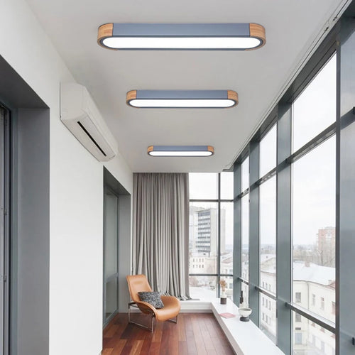 Rechteckige LED-Deckenleuchte mit langem Streifen, schlicht und kreativ - vue 5 sur 15