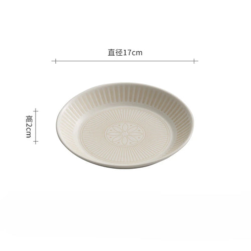 Assiette ceramique japonaise retro relief vaisselle artistique