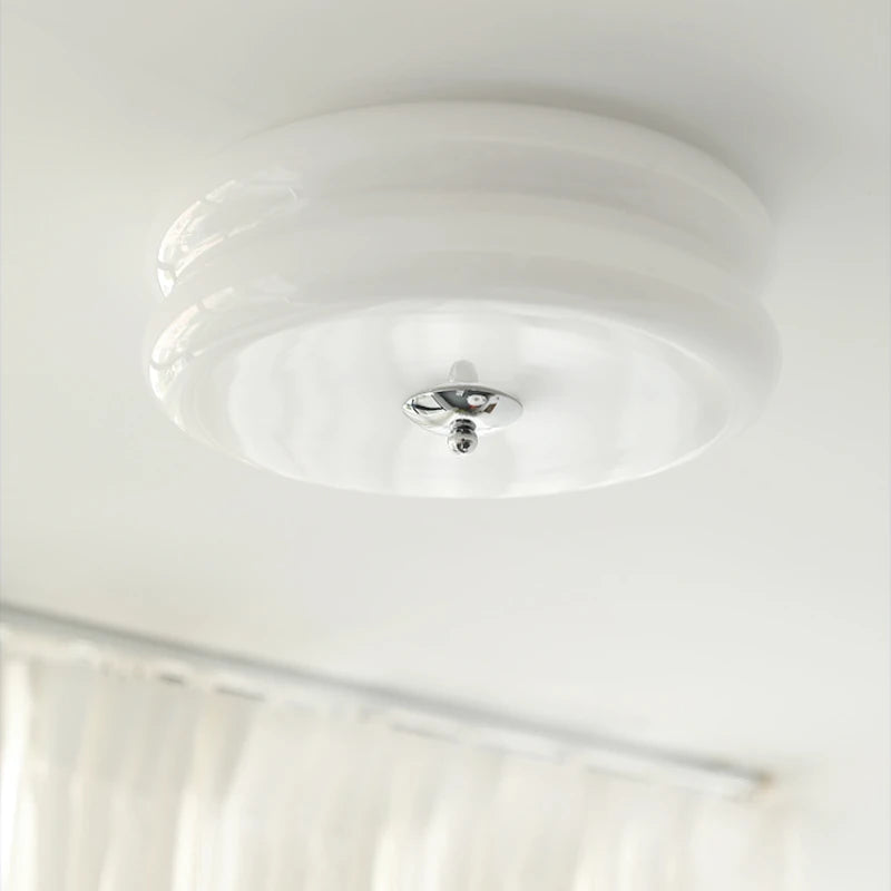 plafonnier led en verre style rétro pour décoration moderne - vue 4 sur 8