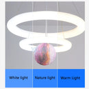 Creative Children's Room Pendant Lamps 360 Degree Lighting Annular Sconces Unicorn Astronaut Bedroom Hanging Light Pink Blue