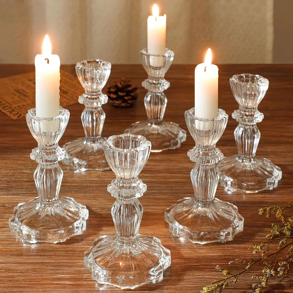 bougeoir en verre décoratif pour mariage et bureau - vue 2 sur 6