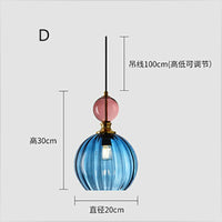 Suspension moderne couleur tête unique Restaurant nordique design verre suspendus luminaires salon bar décor LED lumières