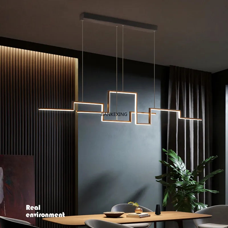 lustre led design réglable suspension pour intérieur maison - vue 4 sur 9