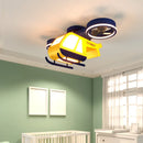 Sandyha LED-Deckenventilator Acryl Helikopter Kinderzimmerleuchte