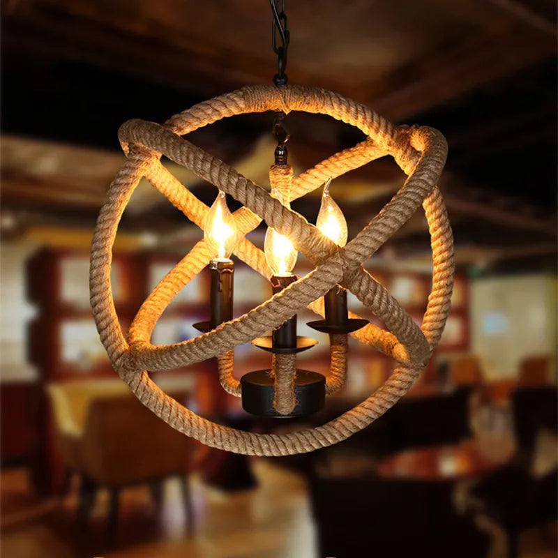 Suspension rustiques industrielles lampe d'intérieur para sala lampes suspendues à corde pour salon salle à manger luminaire suspendu à la maison - vue 5 sur 21