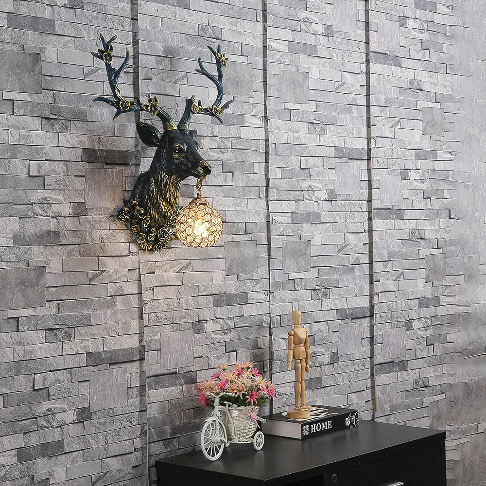 applique murale en résine design cerf pour décoration intérieure moderne - vue 5 sur 8