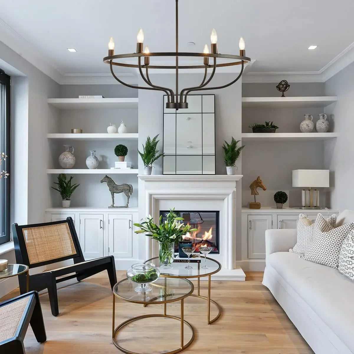 lustre suspension rétro led industriel anneau lumineux decorfixtures - vue 3 sur 12
