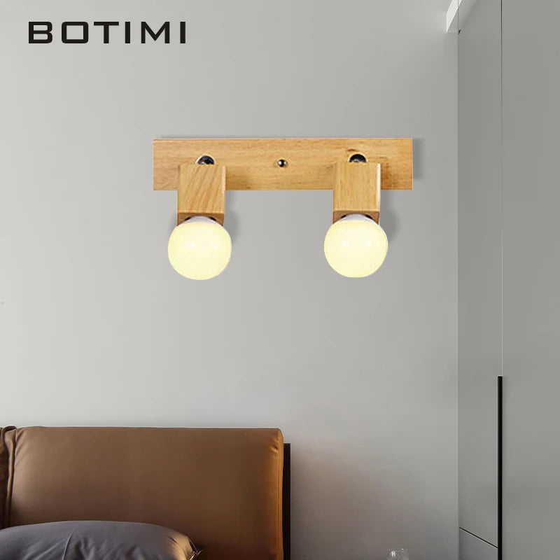 Applique murale en bois massif ajustable hôtel miroir - vue 6 sur 10