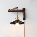 LED-Wandleuchte Retro Japanisch Teleskopisch aus Messing und Glas