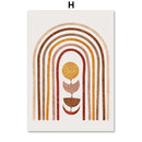 Tableau vase monstera en terre cuite décoration murale abstraite nordique