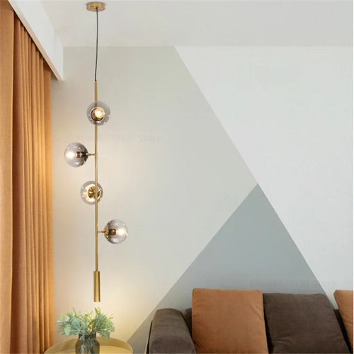 Moderne nordische Pendelleuchte aus Glas für das Wohnzimmer - vue 4 sur 16
