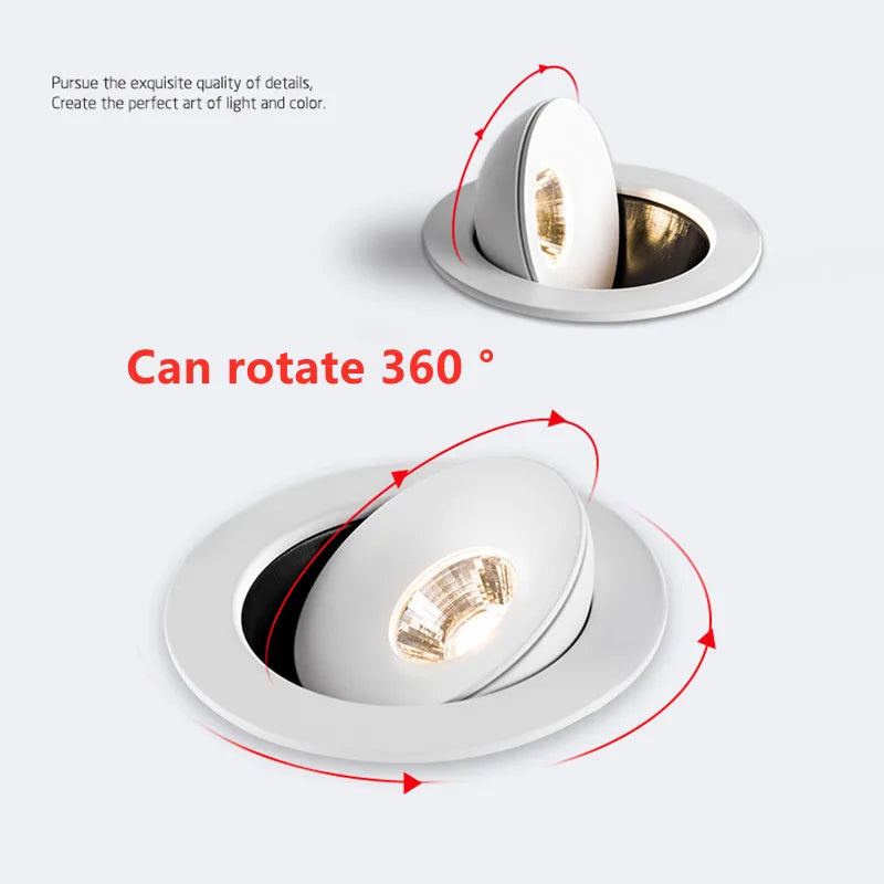 plafonnier led dimmable réglable 360 degrés design moderne - vue 4 sur 5