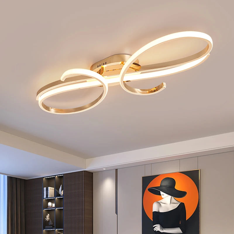 Electroplated Modern LED Chandelier, Suitable For Living Room, Bedroom, Carridor Foyer Study, Indoor Chandelier, Smart Home - vue 2 sur 15