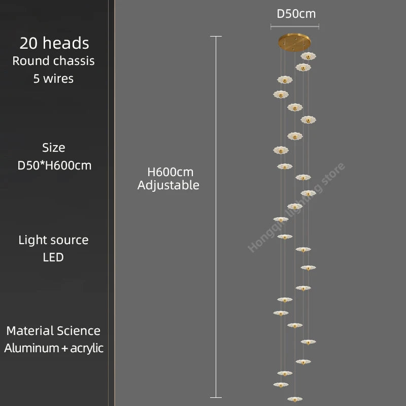 lustre moderne à led pour éclairage intérieur décoratif - vue 11 sur 26