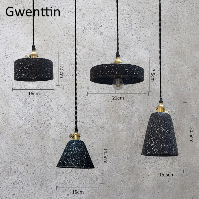 lustre suspendu en ciment éclairage rétro pour intérieur - vue 7 sur 10