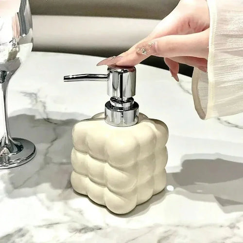 distributeur de savon liquide en céramique pour salle de bain - vue 4 sur 8