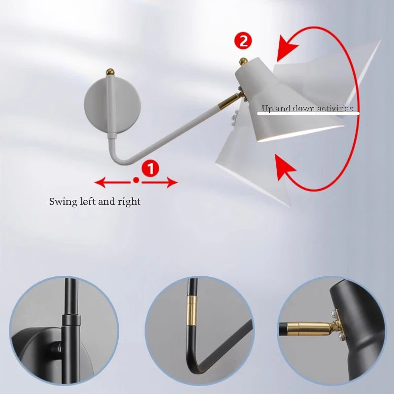 applique murale à LED design pivotant pour intérieur moderne - vue 7 sur 11