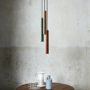 Suspension tube terrazzo bar style industriel tête unique minimaliste