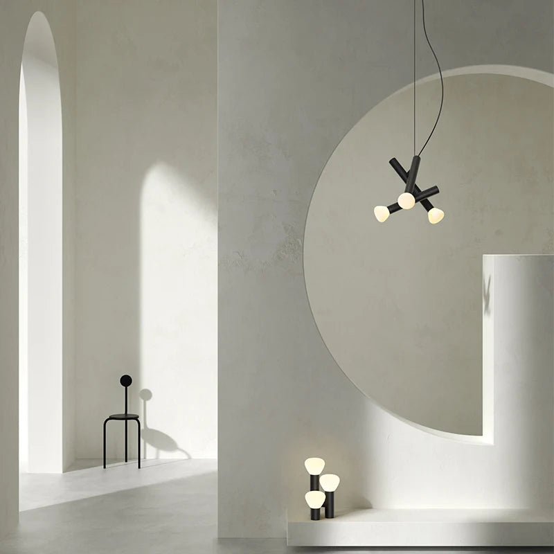 suspension moderne en verre pour éclairage créatif intérieur - vue 5 sur 9