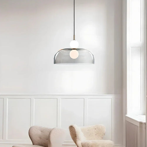 Nordic Glass Chandelier Double Balls Pendant Light Suspension Hanging Lamp for Kitchen Dining Room