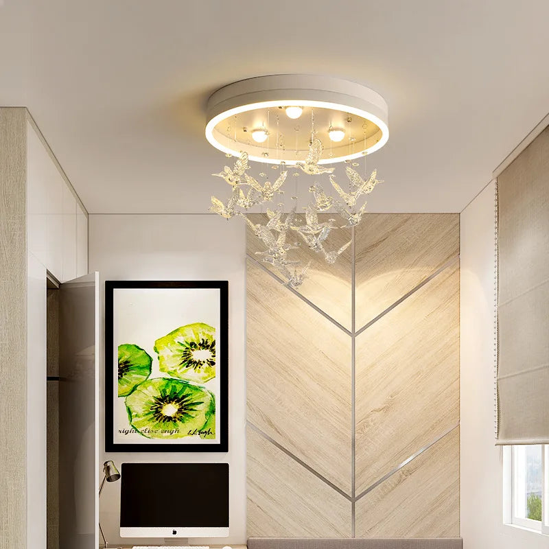 Kreativer LED-Kronleuchter aus Kristall, modern, warm und romantisch - vue 5 sur 8