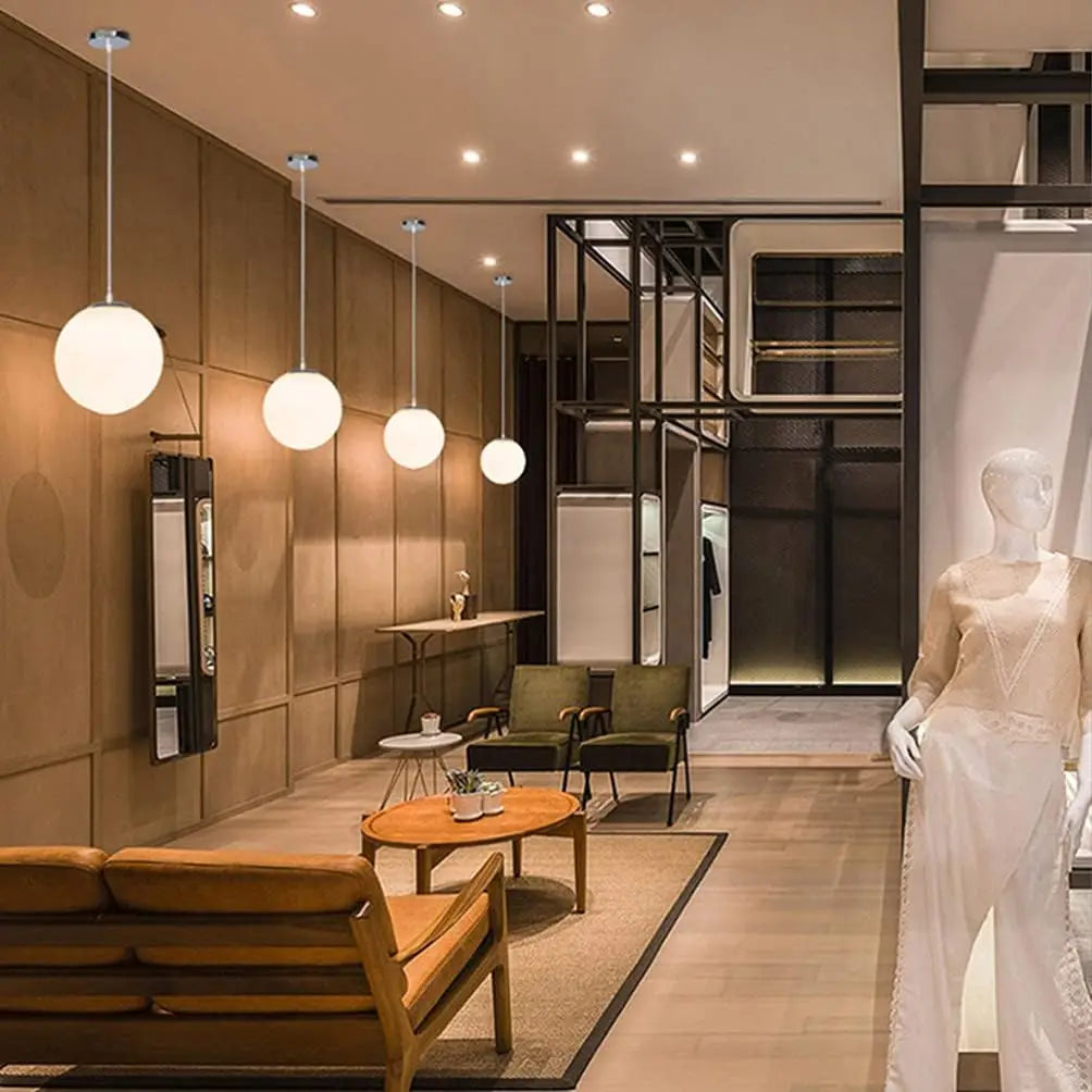 boule de verre suspension moderne pour restaurant hôtel - vue 6 sur 7