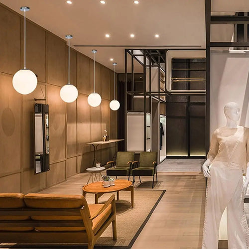 boule de verre suspension moderne pour restaurant hôtel