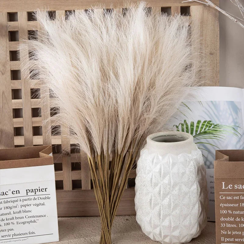 lot de 5 fausses fleurs de pampa pour décoration mariage et Noël - vue 4 sur 17