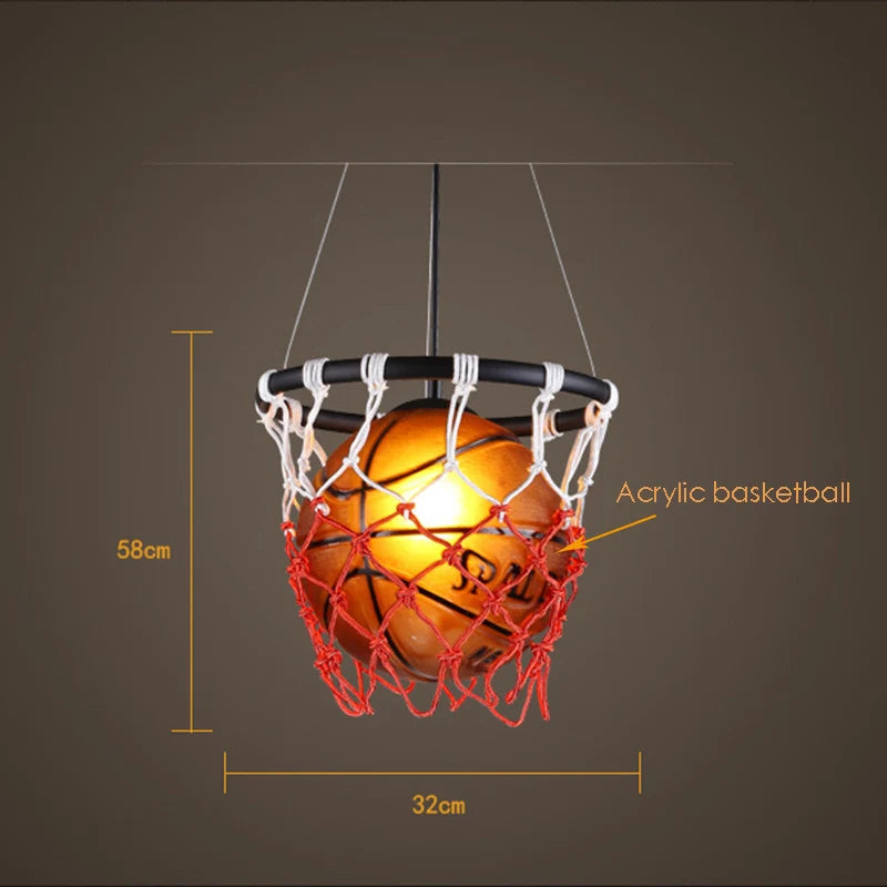 suspension en acrylique avec design panier de basket-ball - vue 8 sur 8