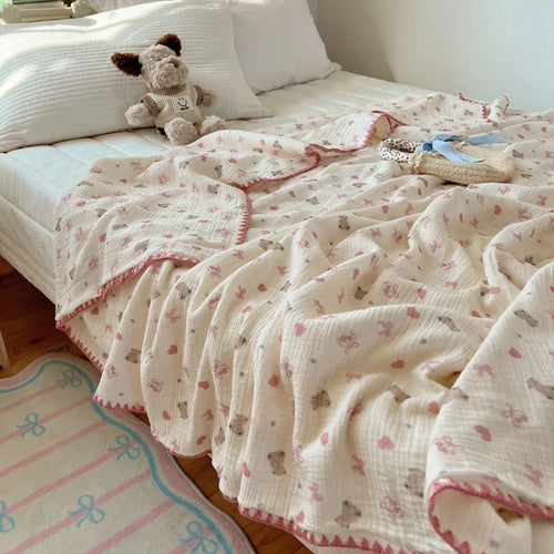Plaid coton crepe leger motifs enfant style moderne
