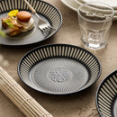 Assiette ceramique japonaise retro relief vaisselle artistique