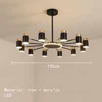Kronleuchter LED drehbar aus Metall mit 3-stufiger Dimmung