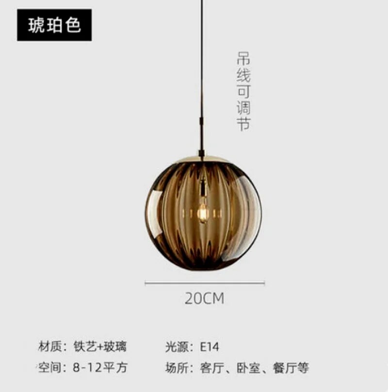 Kronleuchter aus farbigem Glas mit Wasserstruktur nordisches Design modern - vue 20 sur 29