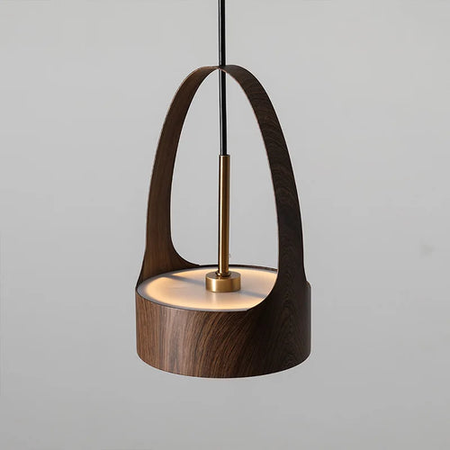 lustre moderne imitation grain de bois style nordique led suspension