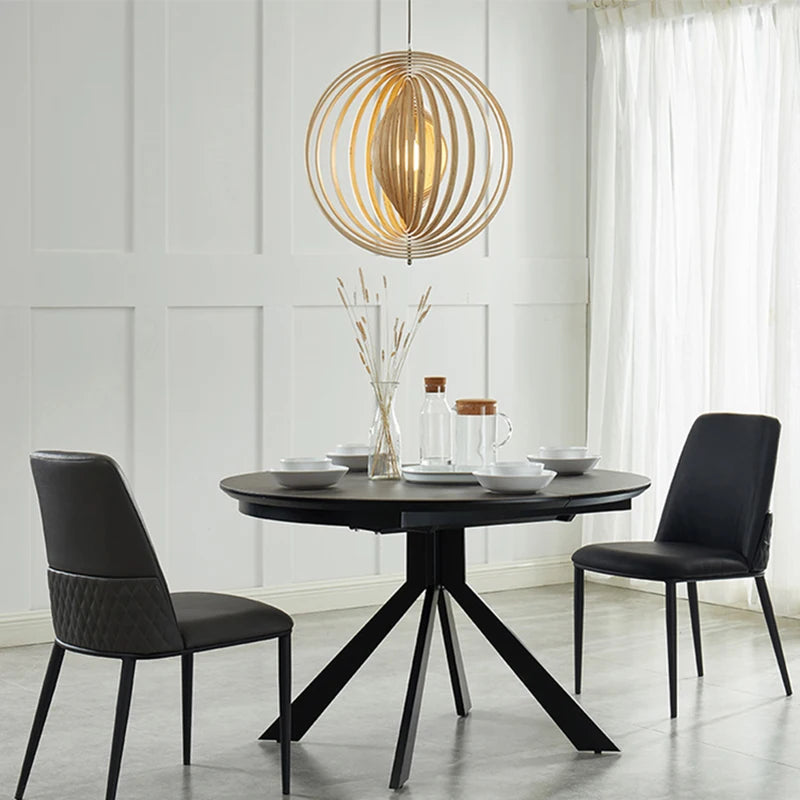 Pendelleuchte aus Holz im nordischen Design für Restaurant - vue 4 sur 12