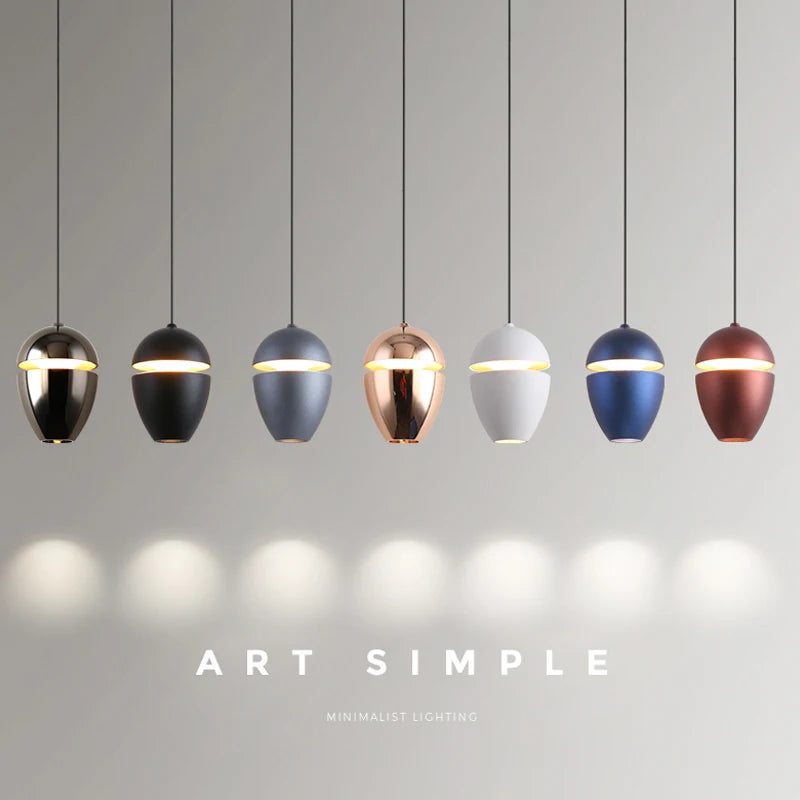 Suspension LED design intérieur de couleur cuivrée