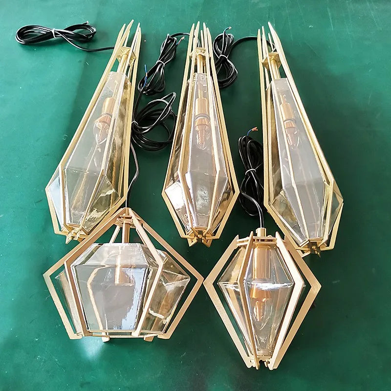 suspension art déco diamant pour éclairage intérieur et extérieur - vue 5 sur 15
