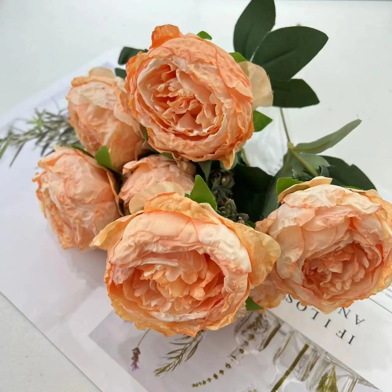 fleurs artificielles bouquet de pivoines pour mariage et décoration - vue 10 sur 13